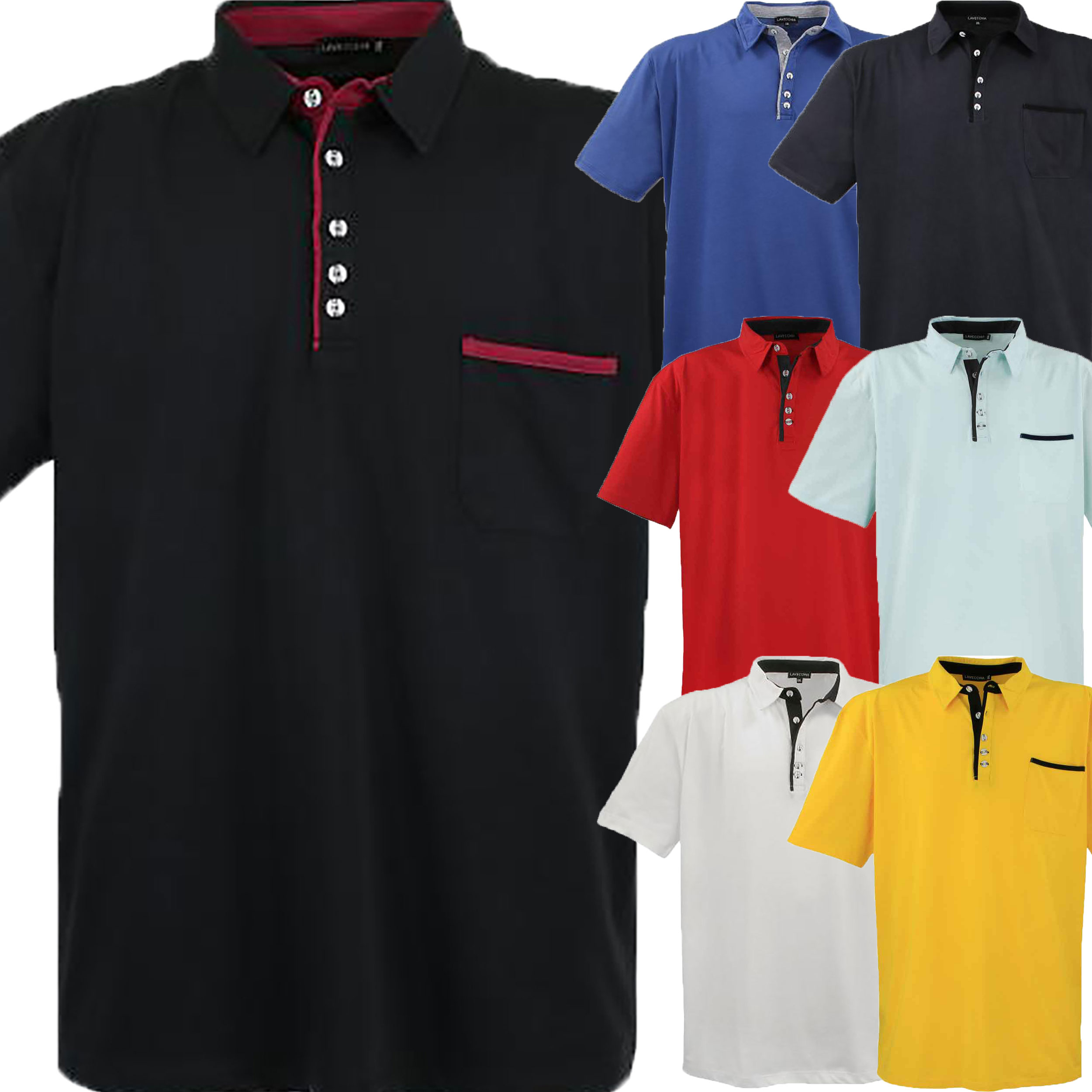 Alca Poloshirt für Männer mit Übergröße Bauchumfang 2XL-8XL Kurzarm Herren Polo Shirt 